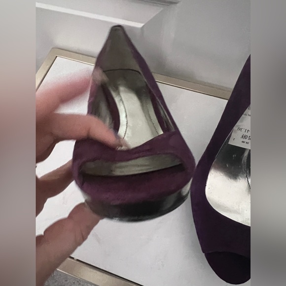 NWT | Style & Co. | Purple  Faux Suede Peep Toe Heels | Size 8.5 - Picture 6 of 6